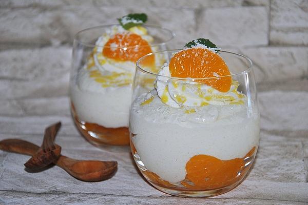 Quark – Sour Cream – Dessert with Tangerines