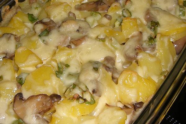 Quick and Juicy Potato and Mushroom Gratin