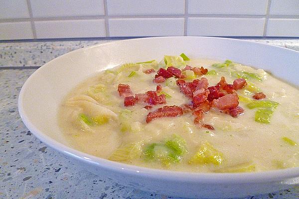 Quick Cream Of Leek Soup with Bacon