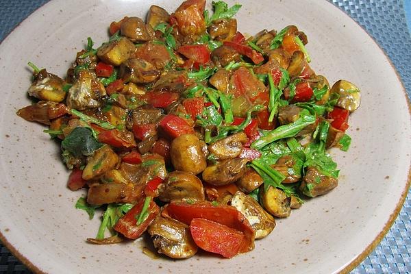 Quick Mushroom – Tomato – Arugula – Pan