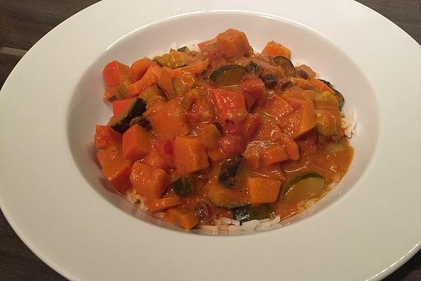 Quick Pumpkin – Eggplant – Curry with Turkey
