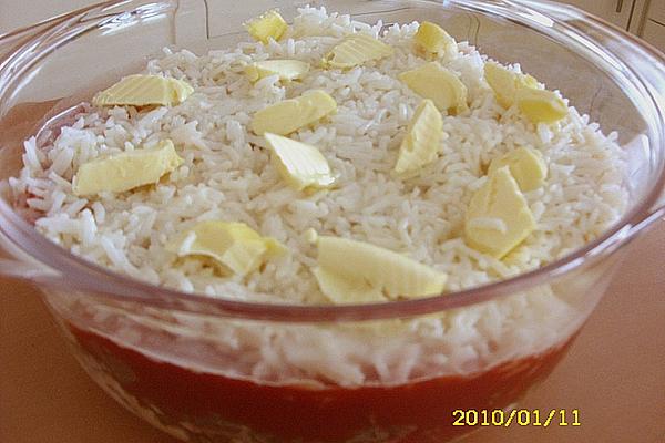 Quick Rice Casserole with Minced Meat