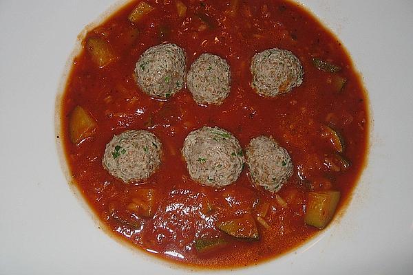 Quick Tomato Soup with Meatballs