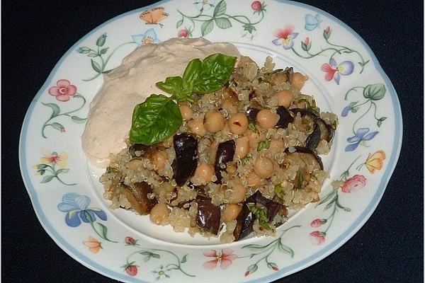 Quinoa and Eggplant Salad with Sesame Cream