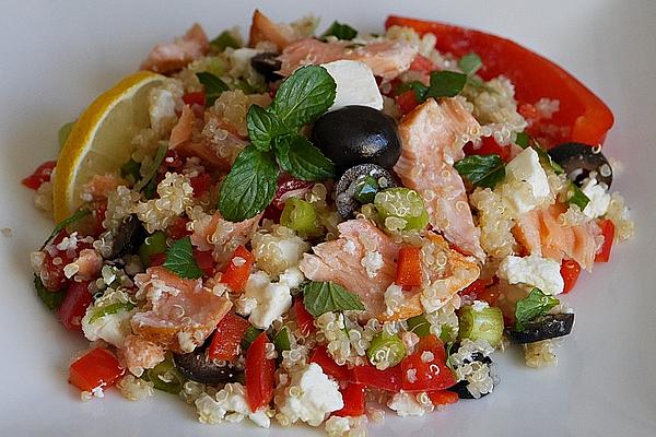Quinoa Salad with Salmon and Feta