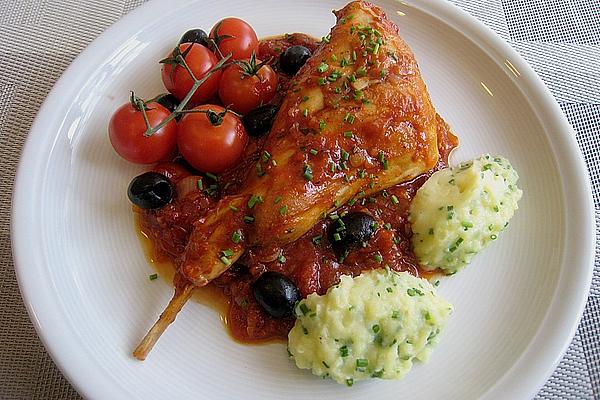 Rabbit Legs with White Wine and Olives