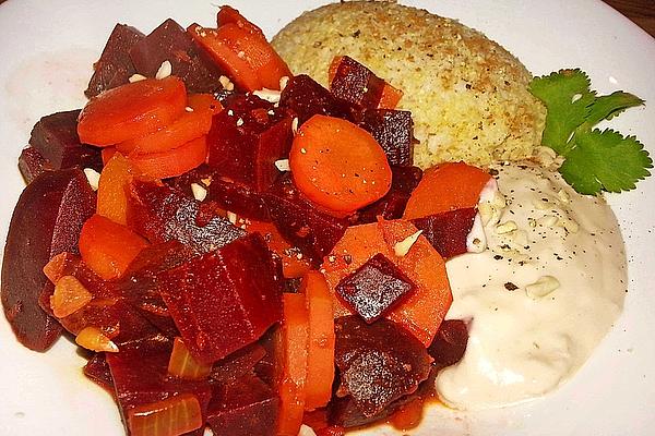 Red and Yellow Beetroot Vegetables with Millet, Asian Style