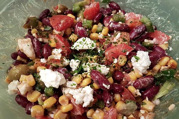 Red Bean Salad with Feta Cheese