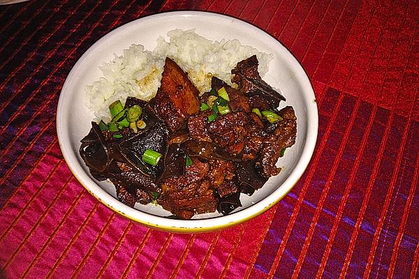 Red Braised Pork Belly with Chinese Mushrooms