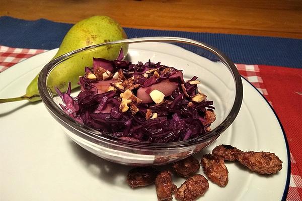 Red Cabbage and Pear Salad with Roasted Almonds