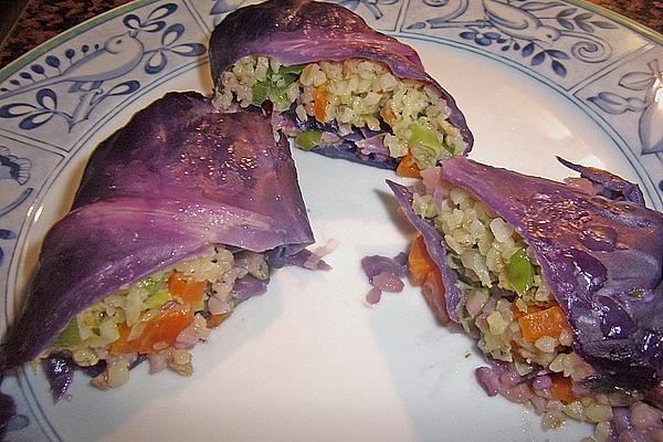 Red Cabbage Parcel with Bulgur