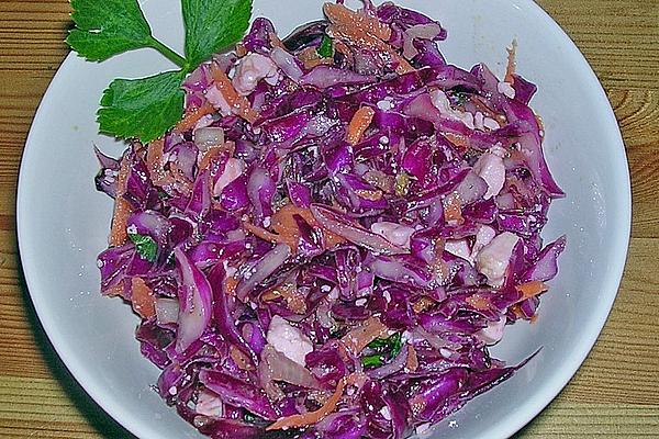 Red Cabbage Salad with Sheep Cheese