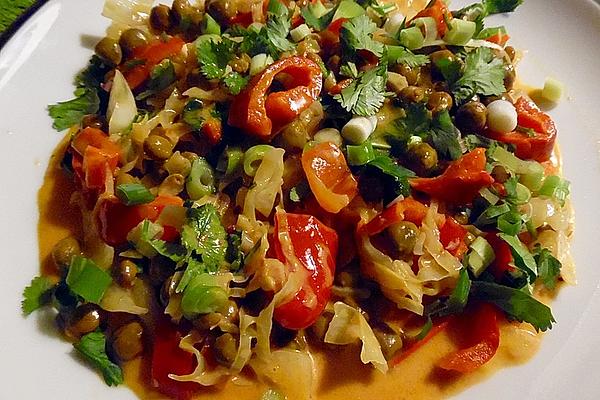 Red Curry with Nasturtium Peas