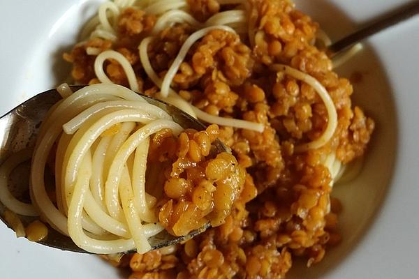 Red Lentil Curry with Spaghetti
