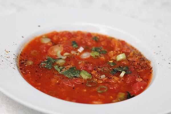 Red Lentil Tomato Soup with Thai Curry