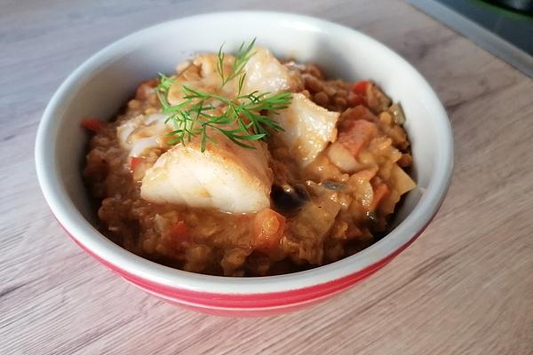 Red Lentils with Cod