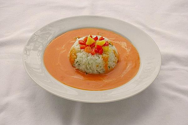 Red Pepper Cream Soup with Rice