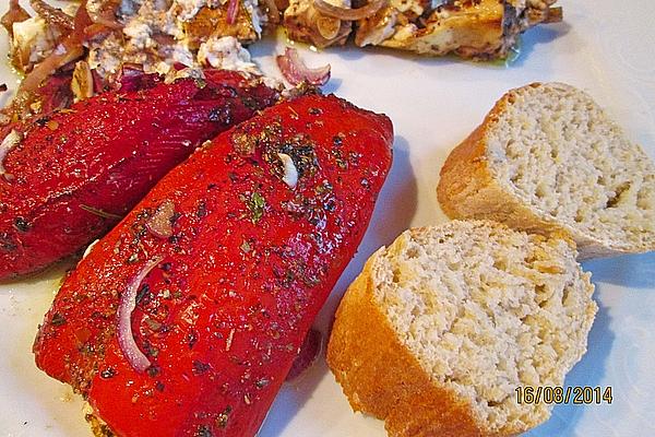 Red Peppers with Feta Cheese