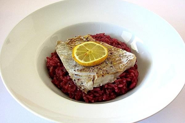 Redfish on Beetroot Risotto