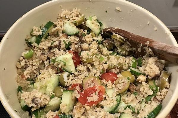 Refreshing Couscous Salad with Olives and Feta Cheese