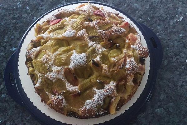 Rhubarb and Marzipan Cake