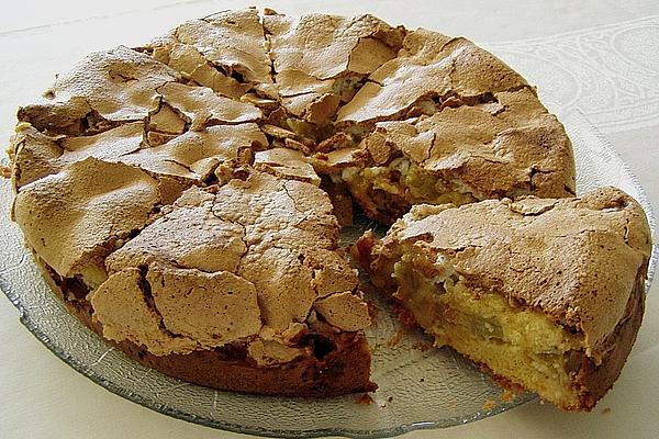 Rhubarb Cake with Almond Meringue