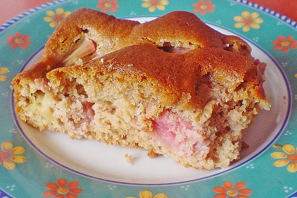 Rhubarb Cake with Marzipan