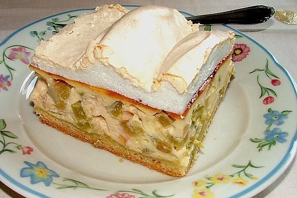 Rhubarb Cake with Meringue Topping