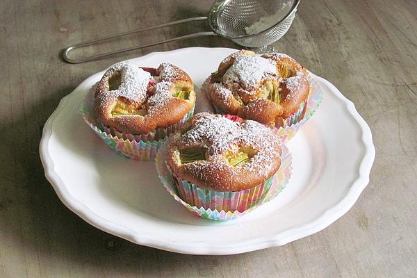 Rhubarb Muffins with Marzipan