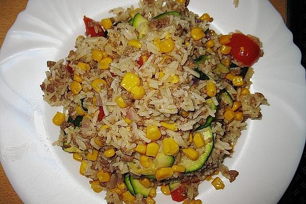 Rice Pan with Vegetables and Mince
