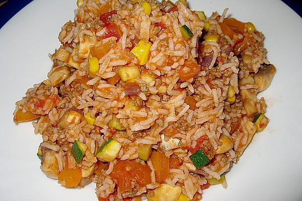 Rice Pan with Vegetables and Minced Meat