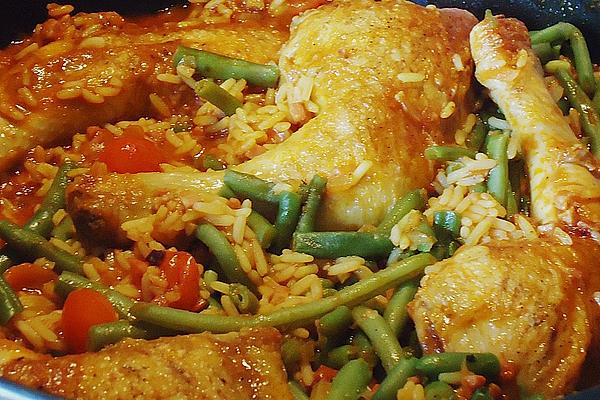 Rice Pot with Chicken Drumsticks and Beans