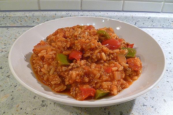 Rice Pot with Minced Meat and Peppers