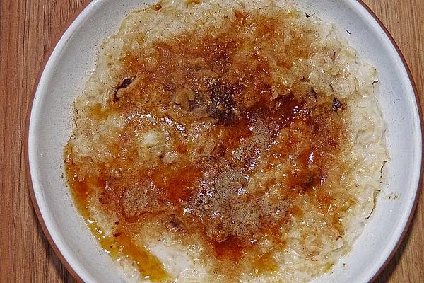 Rice Pudding with Sugar, Cinnamon and Brown Butter