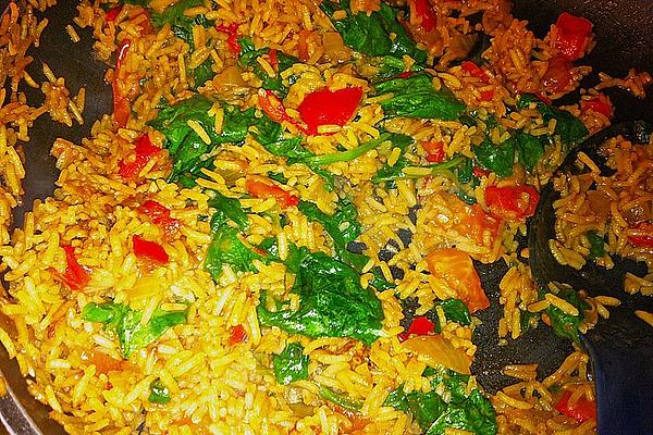 Rice with Paprika and Spinach