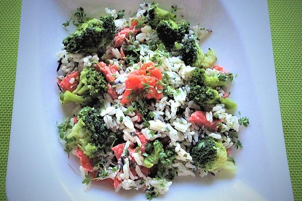 Rice with Smoked Salmon and Broccoli