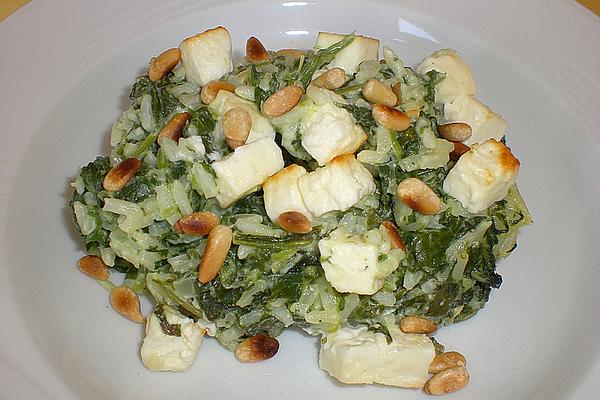Rice with Spinach and Sheep Cheese