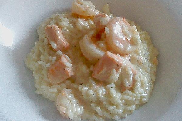 Risotto with Prawns, Salmon and Cream