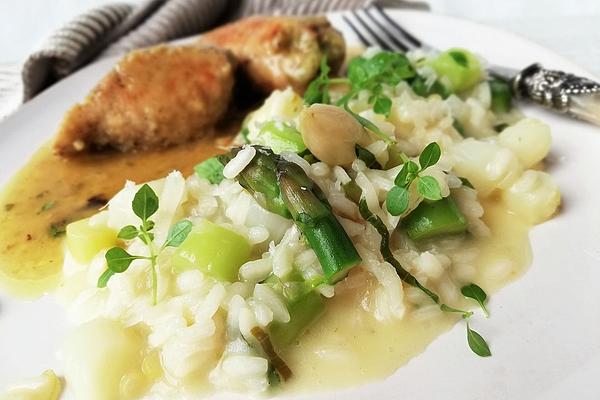 Risotto with Two Types Of Asparagus