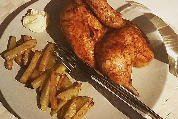 Roast Chicken with Kohlrabi Fries
