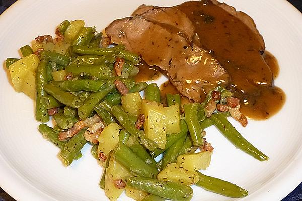 Roast Lamb with Green Beans