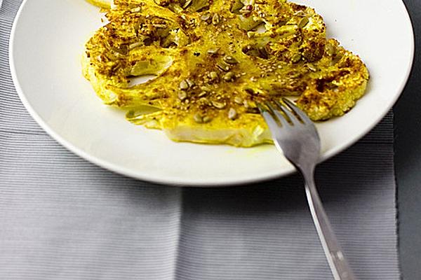 Roasted Cauliflower Slices with Curry