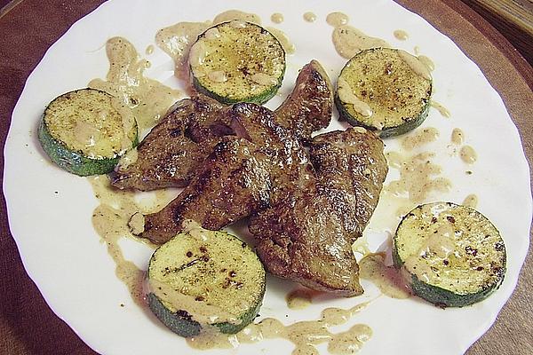 Roasted Liver with Fried Zucchini Slices