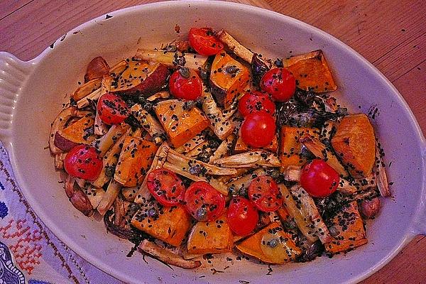 Roasted Parsnips with Caper Vinaigrette