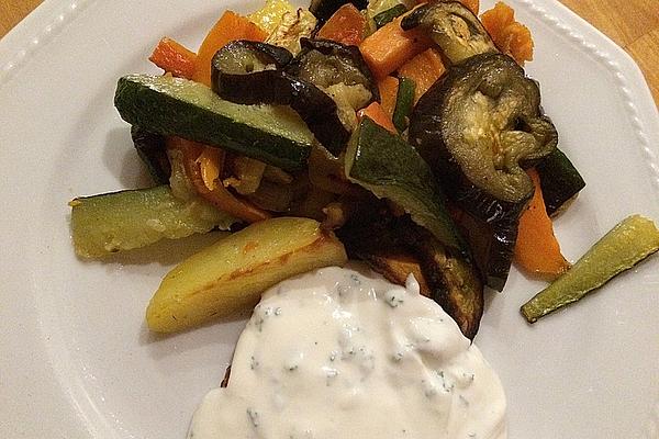 Roasted Roasted Vegetables with Herb Quark