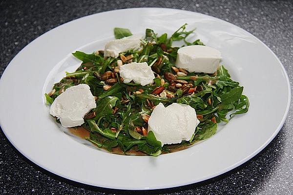 Rocket with Fresh Goat Cheese and Roasted Pine, Sunflower and Pumpkin Seeds