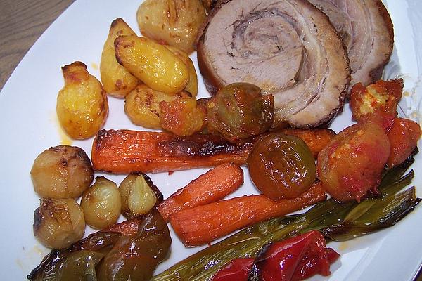 Rolled Roast in Bed Of Vegetables