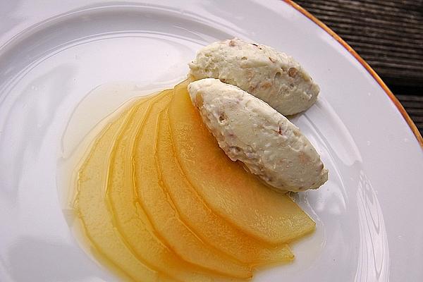 Roquefort Dumplings on Port Wine Pears