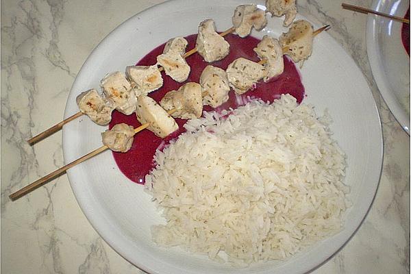 Rosemary – Chicken Skewers with Blackberry Sauce