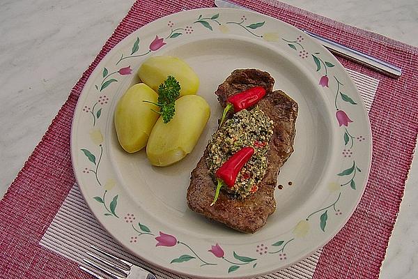 Rump Steak with Herb Paste